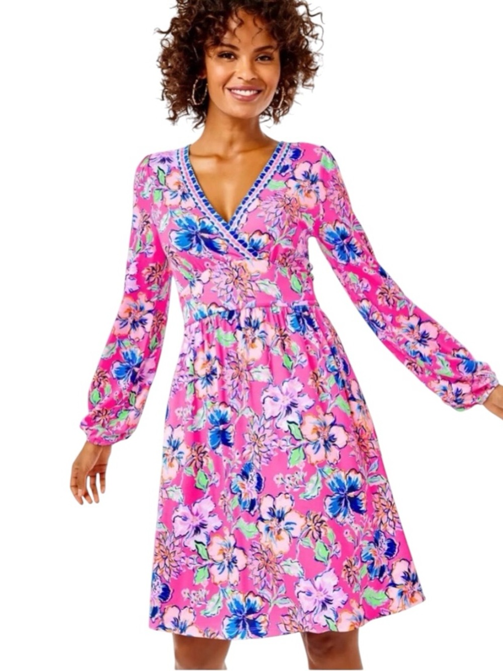 Lilly Pulitzer Carmilla Dress Pink Isle Last Bud Not Least Print Size 6 NWOT